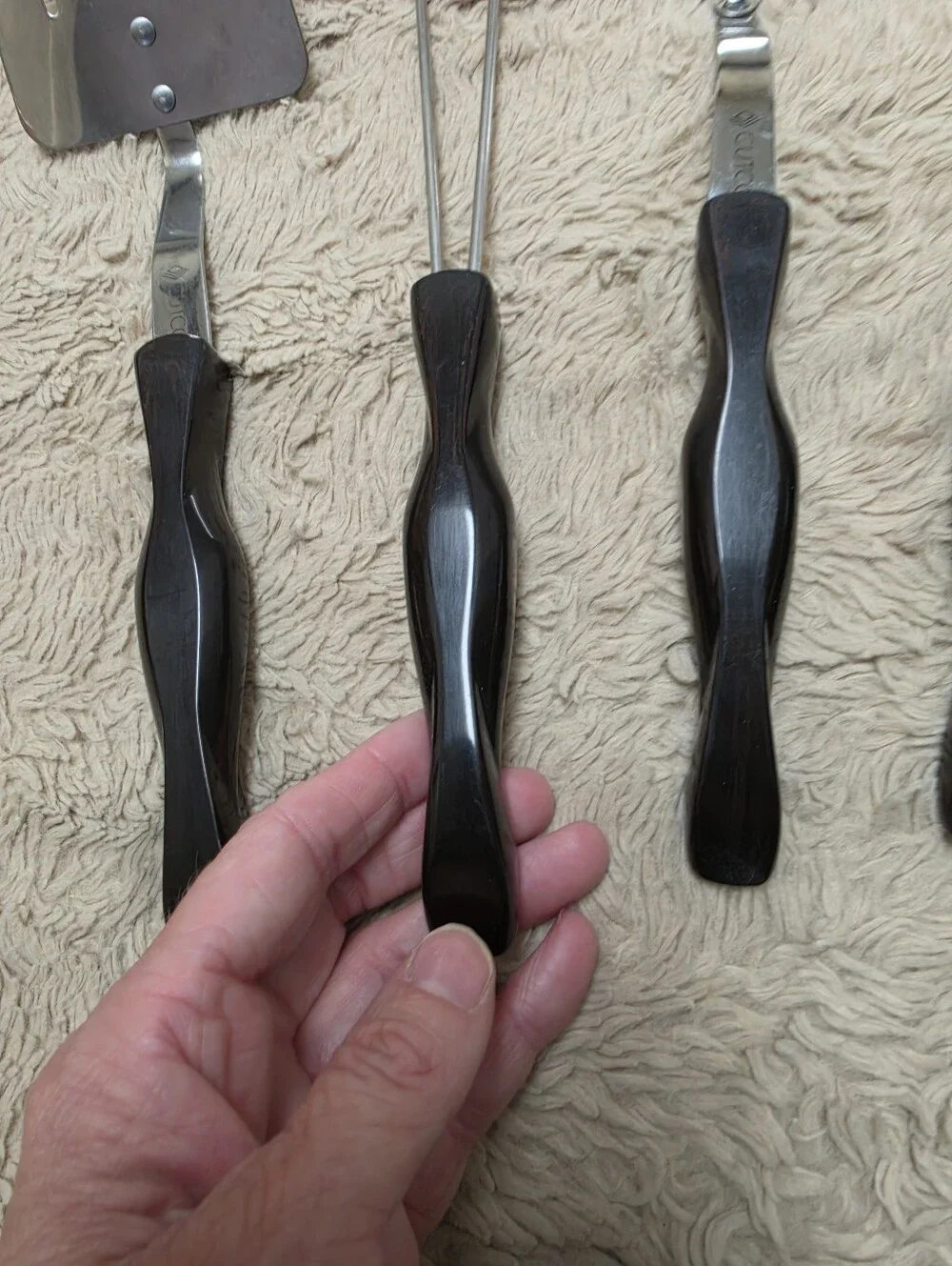 Cutco Black 5 Piece Kitchen Utensil Set with Wooden Block